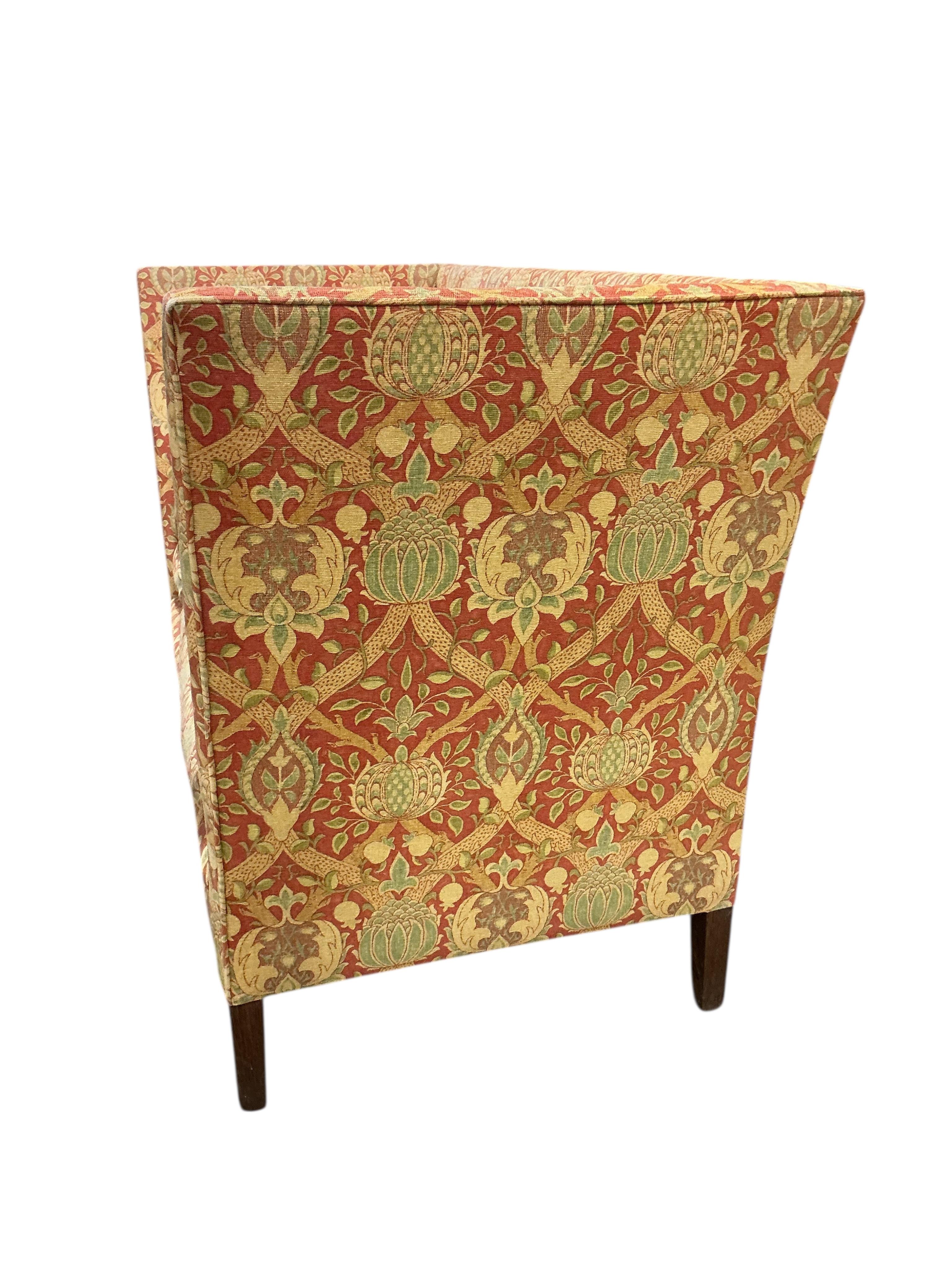 An early 20th century high back two seater settee, width 154cm, depth 72cm, height 103cm